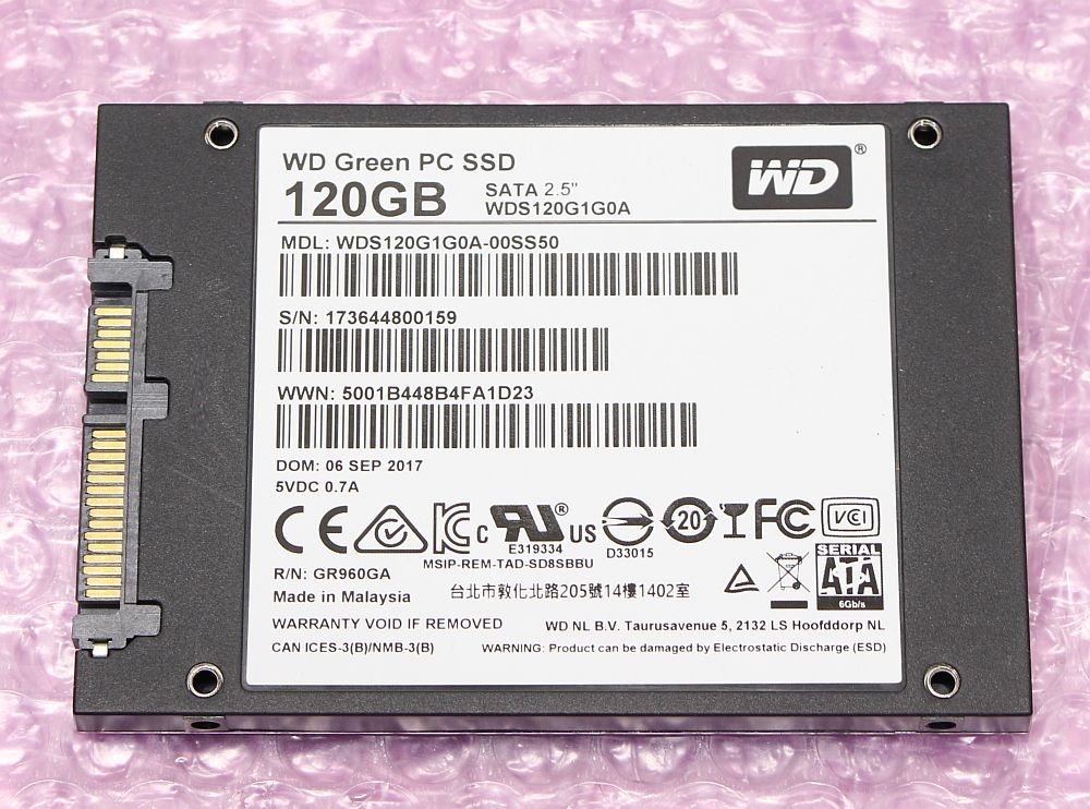 Western Digital WD GREEN SSD 120GB WDS120G1G0A SATA 6Gb/s 7mm_画像4