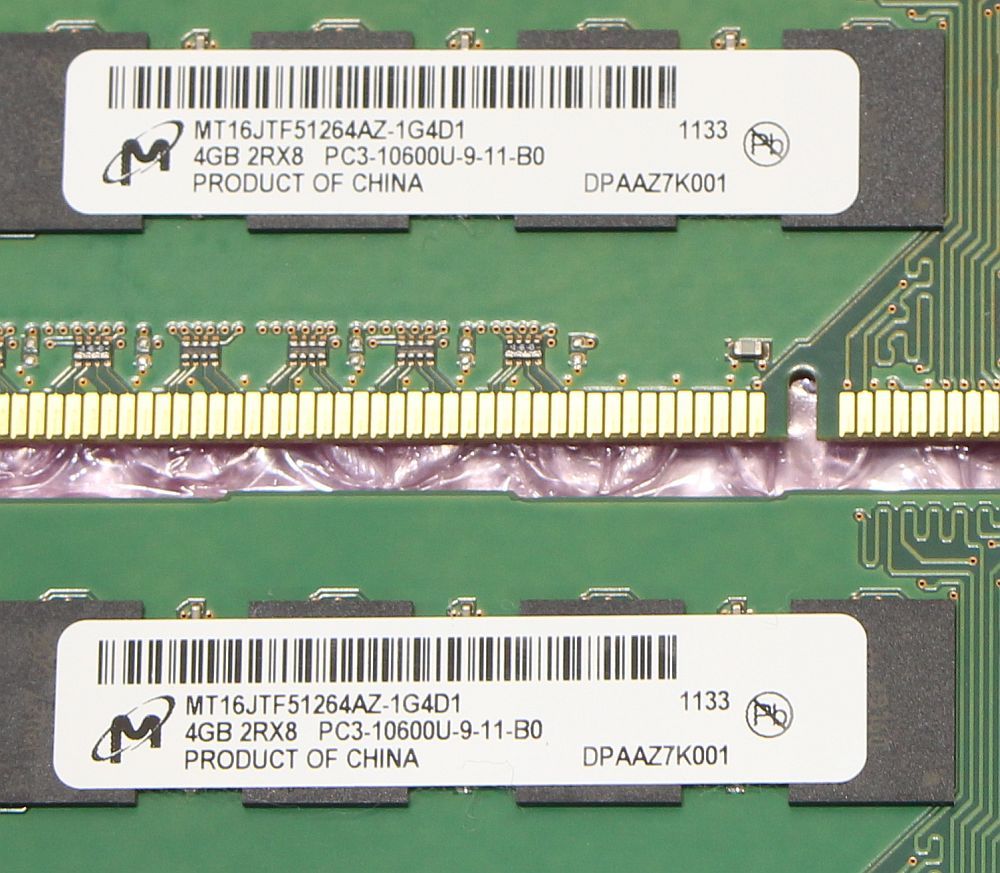 PC3-10600U(DDR3-1333)-4GB×2枚★合計8GB/Micron_画像2