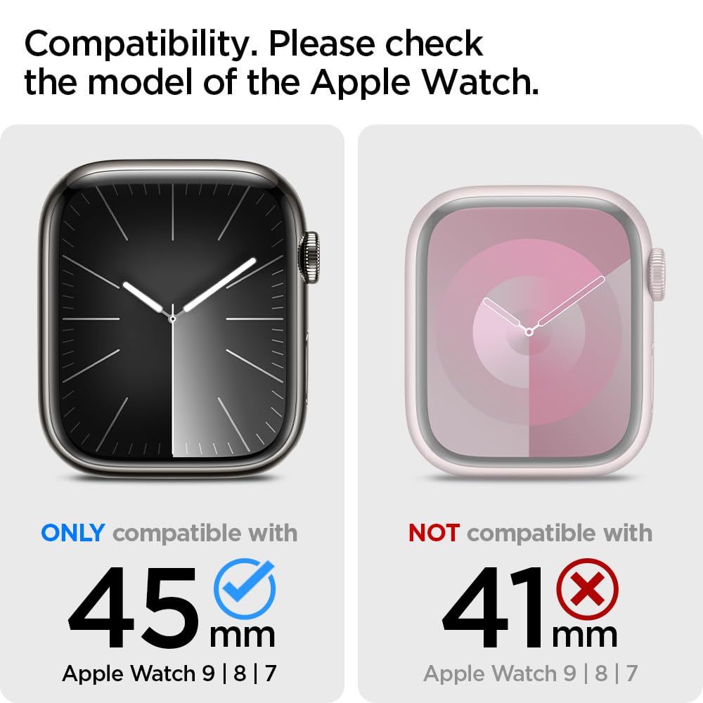 Spigen AppleWatch バンド 45mm Series 9/8/7対応 ケース一体型 耐衝撃 ACS05237 ブラック_画像2