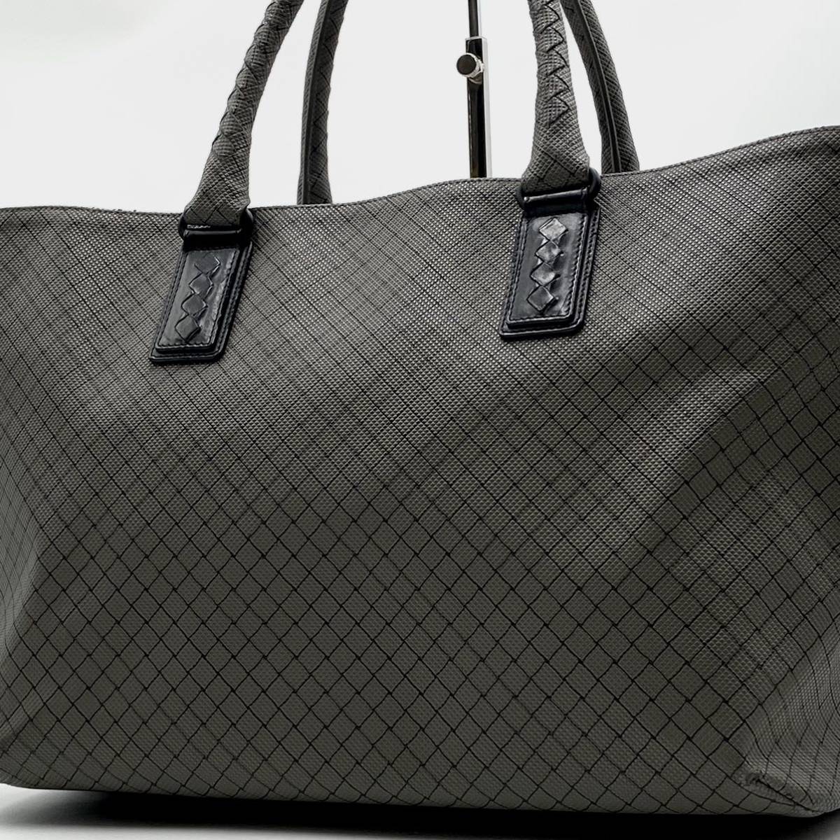 1円【美品】BOTTEGA VENETA ボッテガヴェネタ マルコポーロ イントレチャート メンズ トートバッグ ビジネスバッグ 肩掛け PVC×レザー A4_画像1