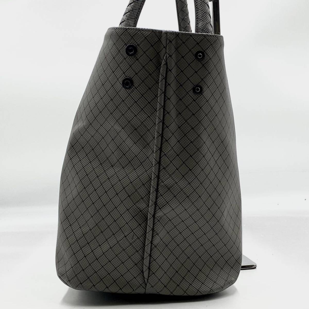 1円【美品】BOTTEGA VENETA ボッテガヴェネタ マルコポーロ イントレチャート メンズ トートバッグ ビジネスバッグ 肩掛け PVC×レザー A4_画像4