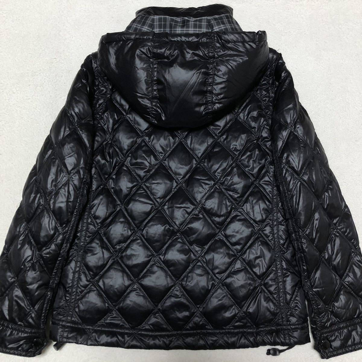 極美品 M バーバリーブラックレーベル 2way キルティング ダウンジャケット ベスト ブラック BURBERRYBLACKLABEL ブルゾン コート アウター_画像4