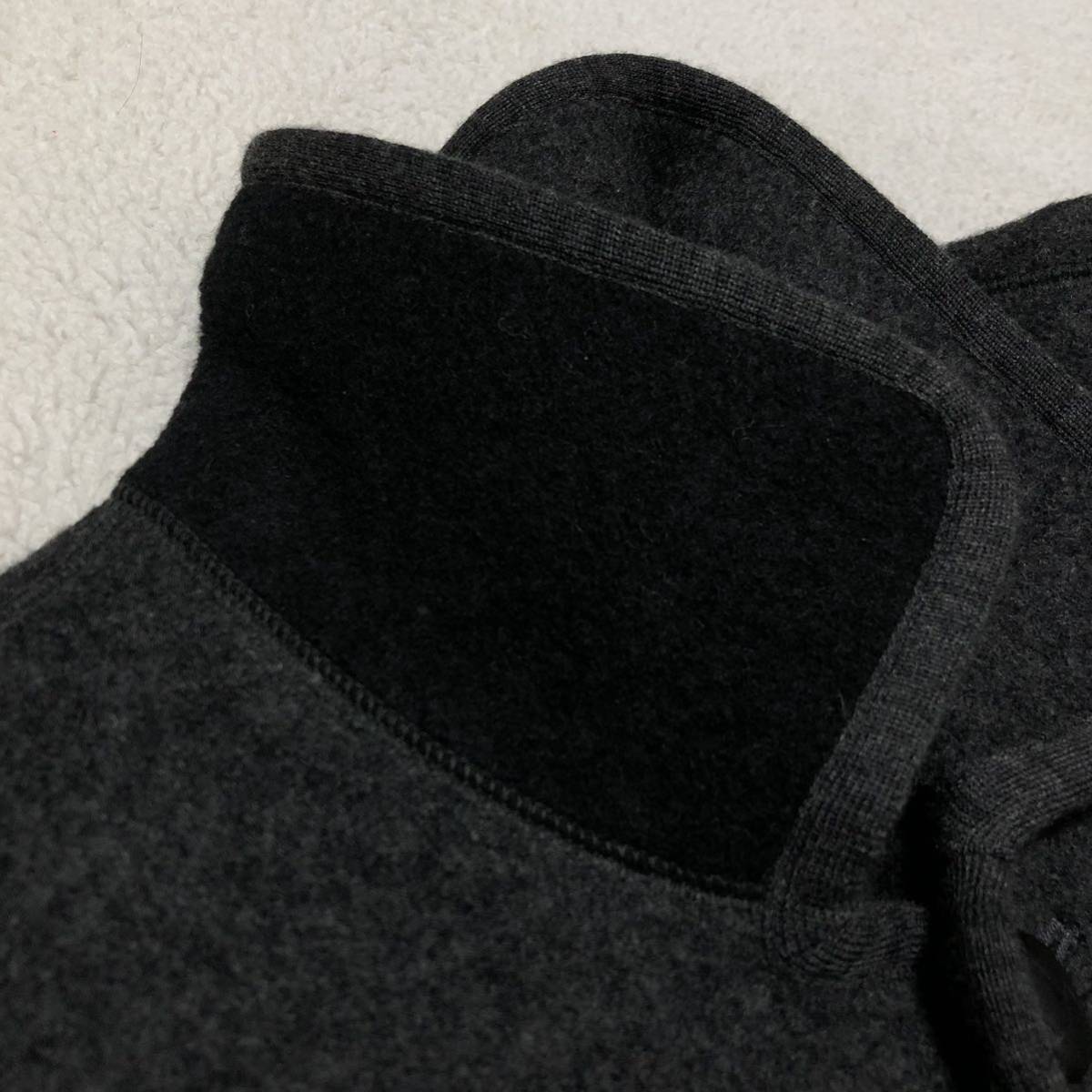 極美品 M 日本製 パパス メルトンウール ステンカラー コート 毛 くるみボタン ワッペン付き グレー PAPAS ブルゾン アウター ジャケット_画像6