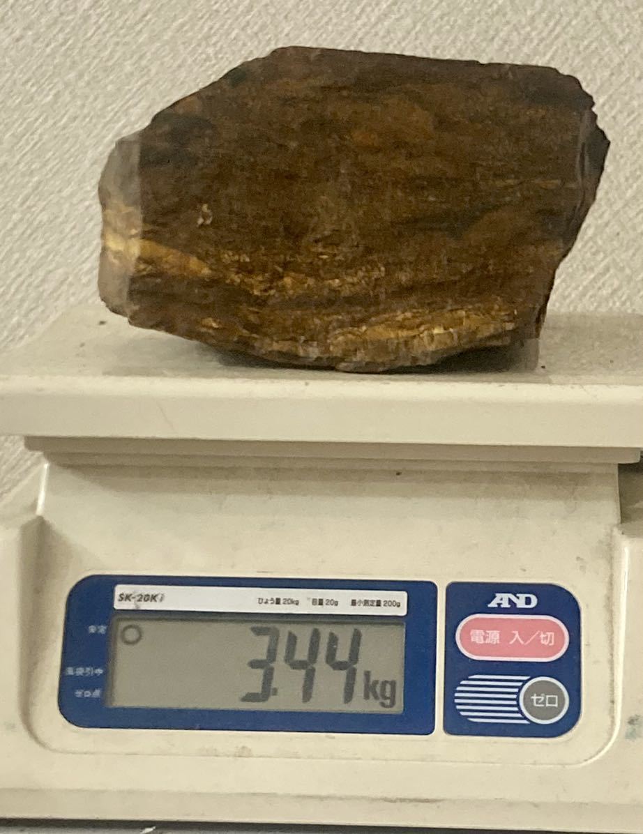 アフリカ産超巨石天然レアタイプタイガーアイ原石3.44kg_画像10