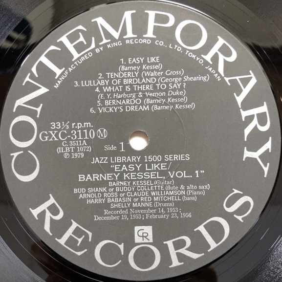 BARNEY KESSEL EASY LIKE BARNEY KESSEL VOLUME 1 (RE) LP_画像3