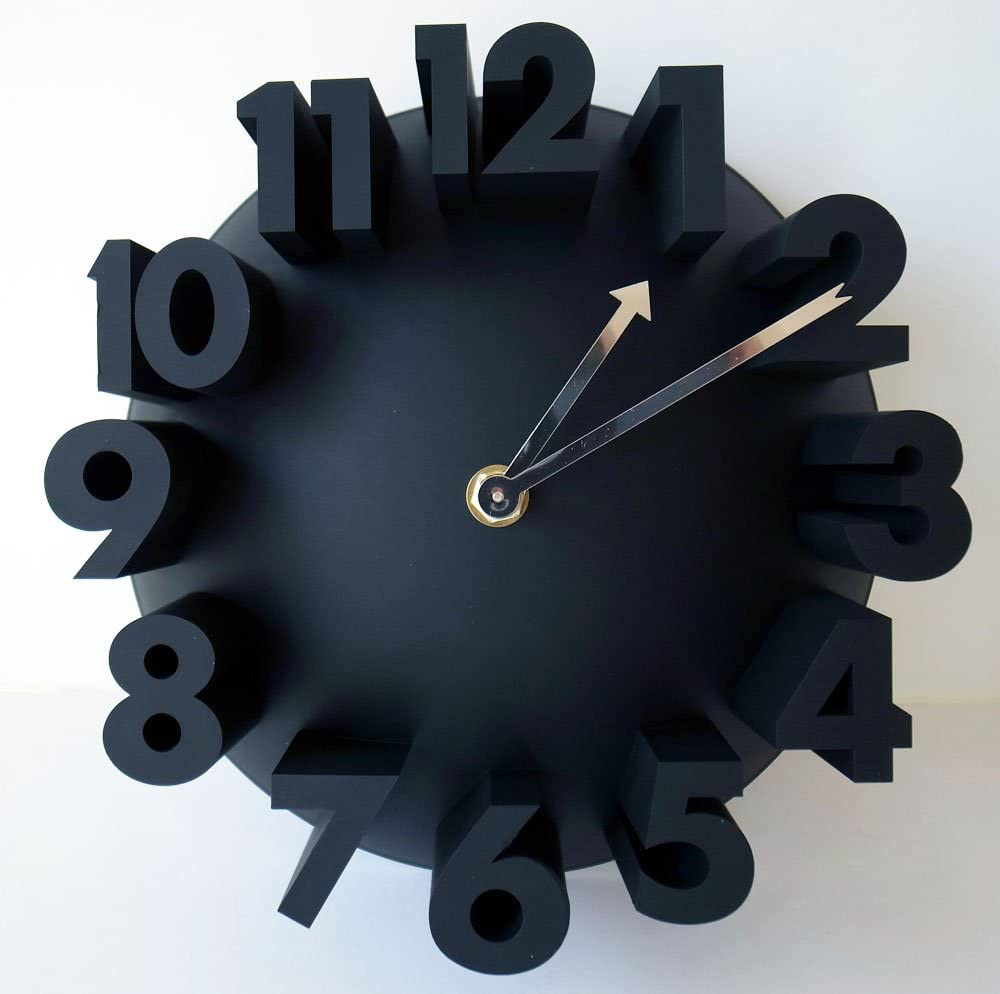 【MEIDI-CLOCK】立体時計 ウォールクロック (ブラック 黒) アート 3D ナンバー ラウンド 壁掛け時計_画像3