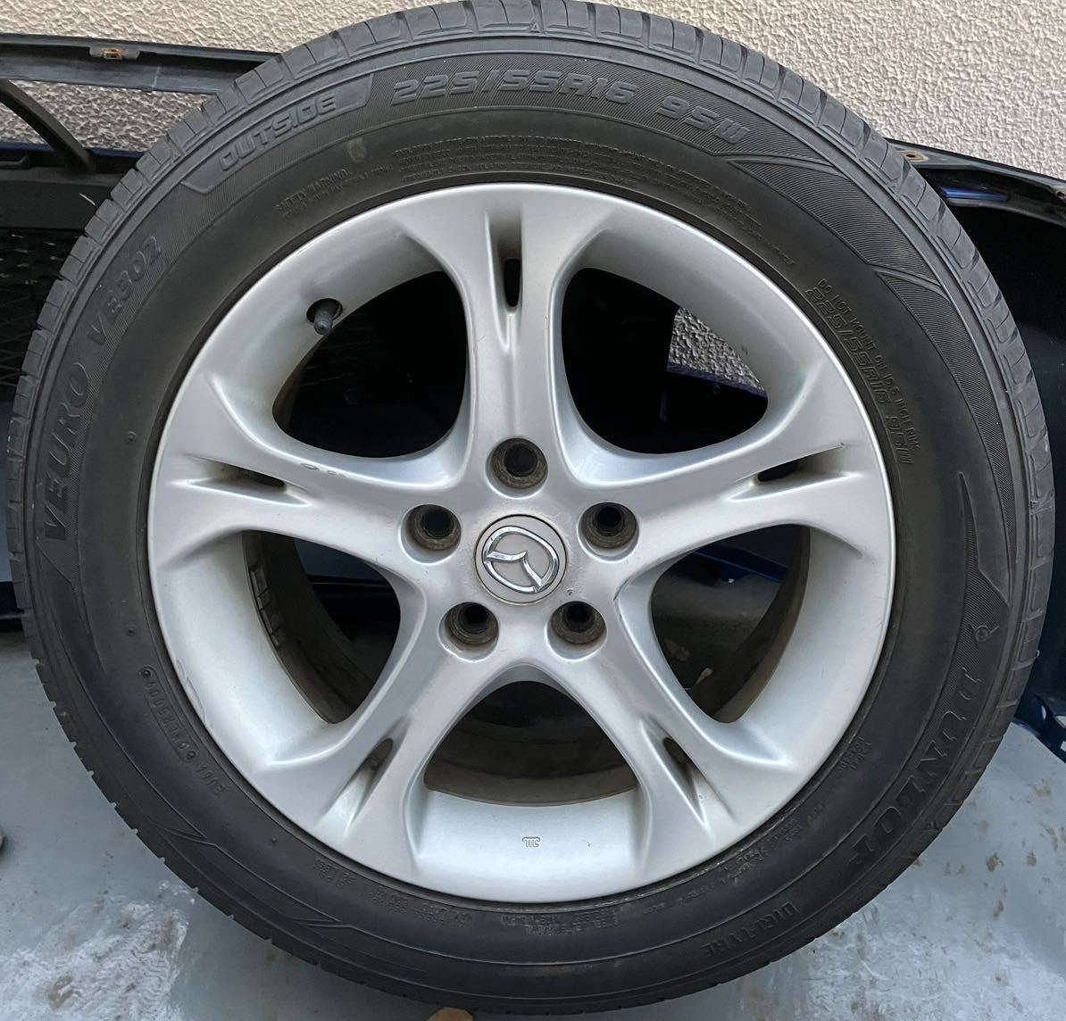 RX8 純正ホイール 2本 16インチ 7.5JJ pcd114.3 タイヤ ダンロップ DUNLOP 225/55/R16の画像1