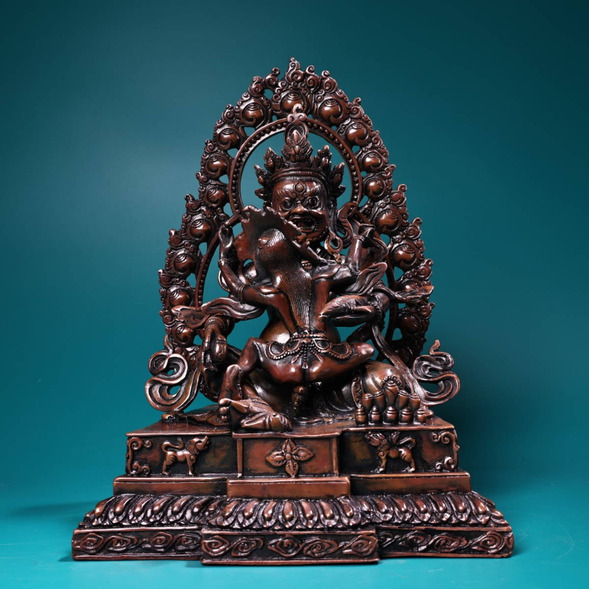 安いそれに目立つ 細密彫 仏教美術 供養品 仏教古美術 仏像 純銅雙身黄