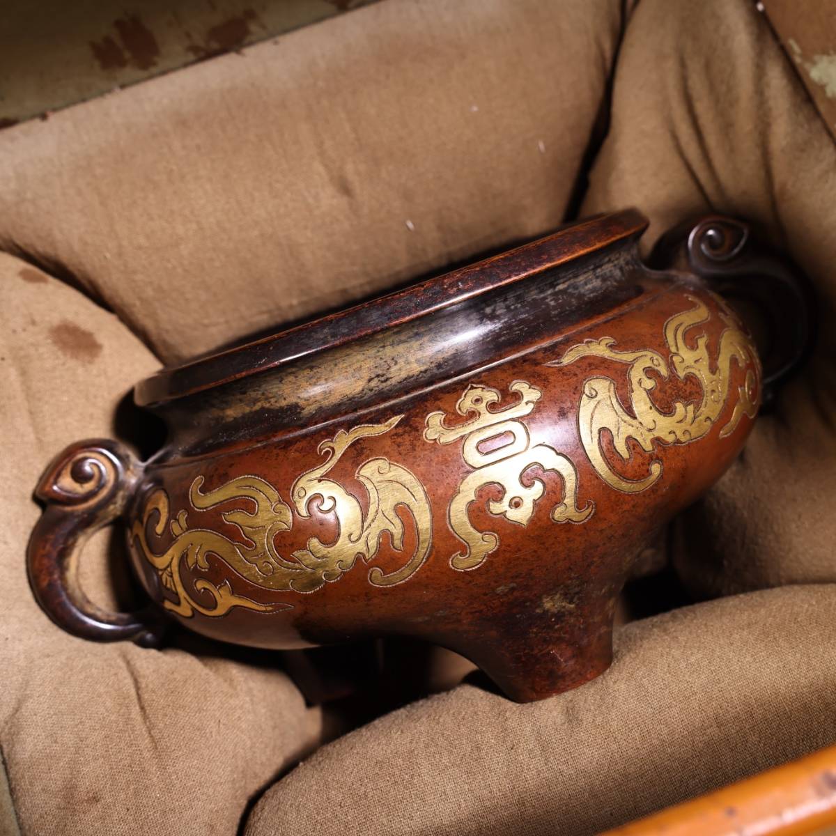 漢代・館蔵珍品・青銅器彫・流金・牛尊一対・置物』極細工・東洋 漢代・館蔵珍品・青銅器彫・流金・牛尊一対・置物』極細工・東洋