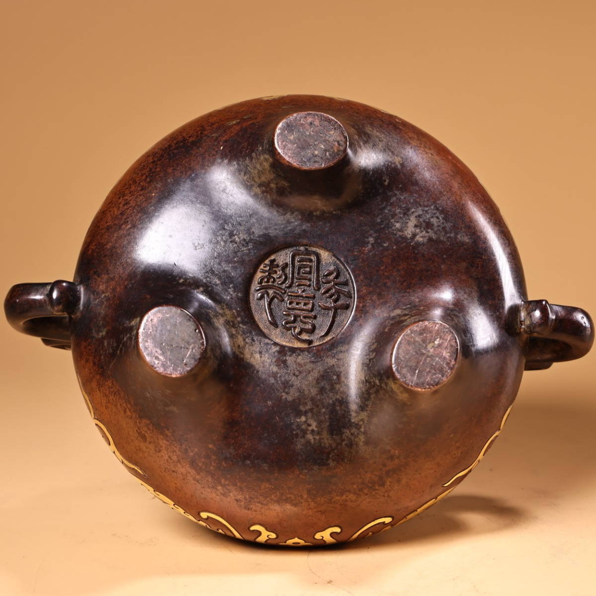 旧蔵 明 宣德年制 景泰藍 銅塗金工芸 燻香炉 置物 古銅 銅製品 旧蔵 明 宣德年制 景泰藍 銅塗金工芸 燻香炉 置物 古銅 銅製品