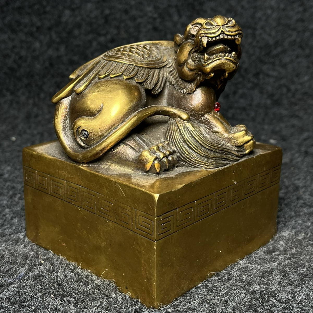 最新コレックション 古銅彫 清代 旧藏 中国唐物 四大神獣 中國