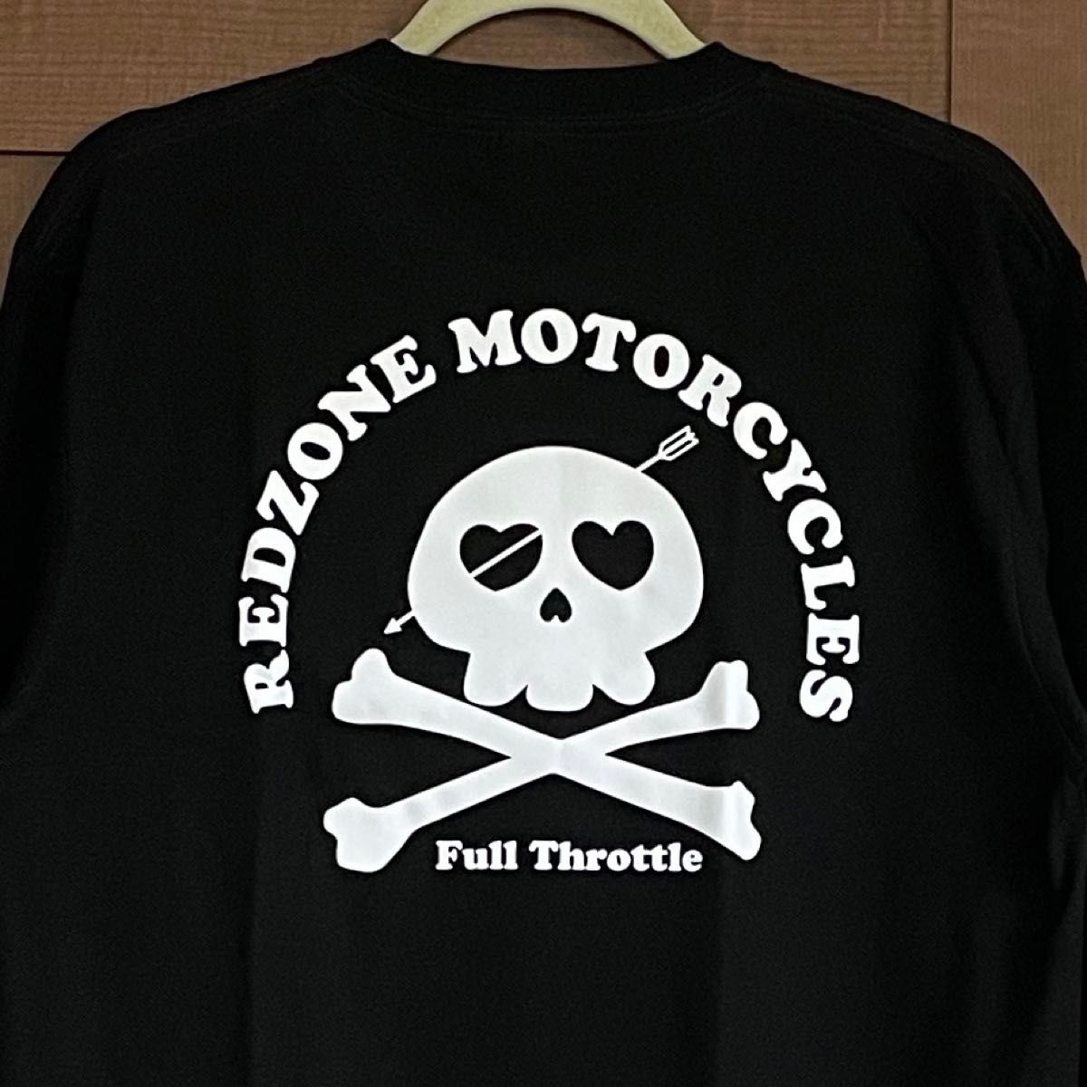 Tシャツ バイク メンズ レディース Lサイズ モーターサイクル ドクロ 骸骨 バックプリント ティシャツ ロン 黒 長袖