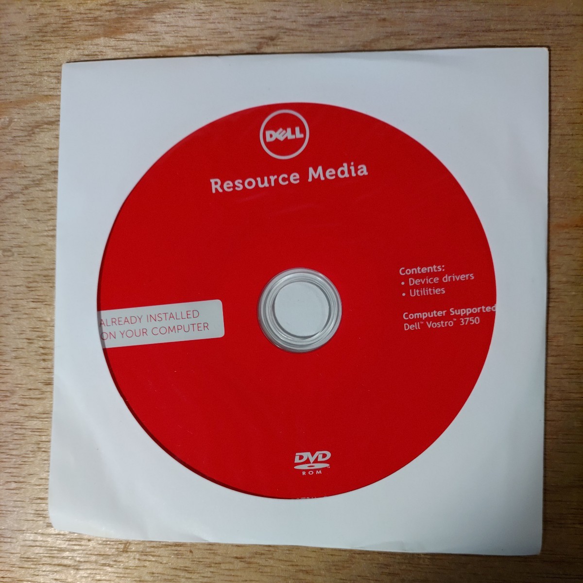 未開封 Dell Resource Media DVD Vostro3750_画像1