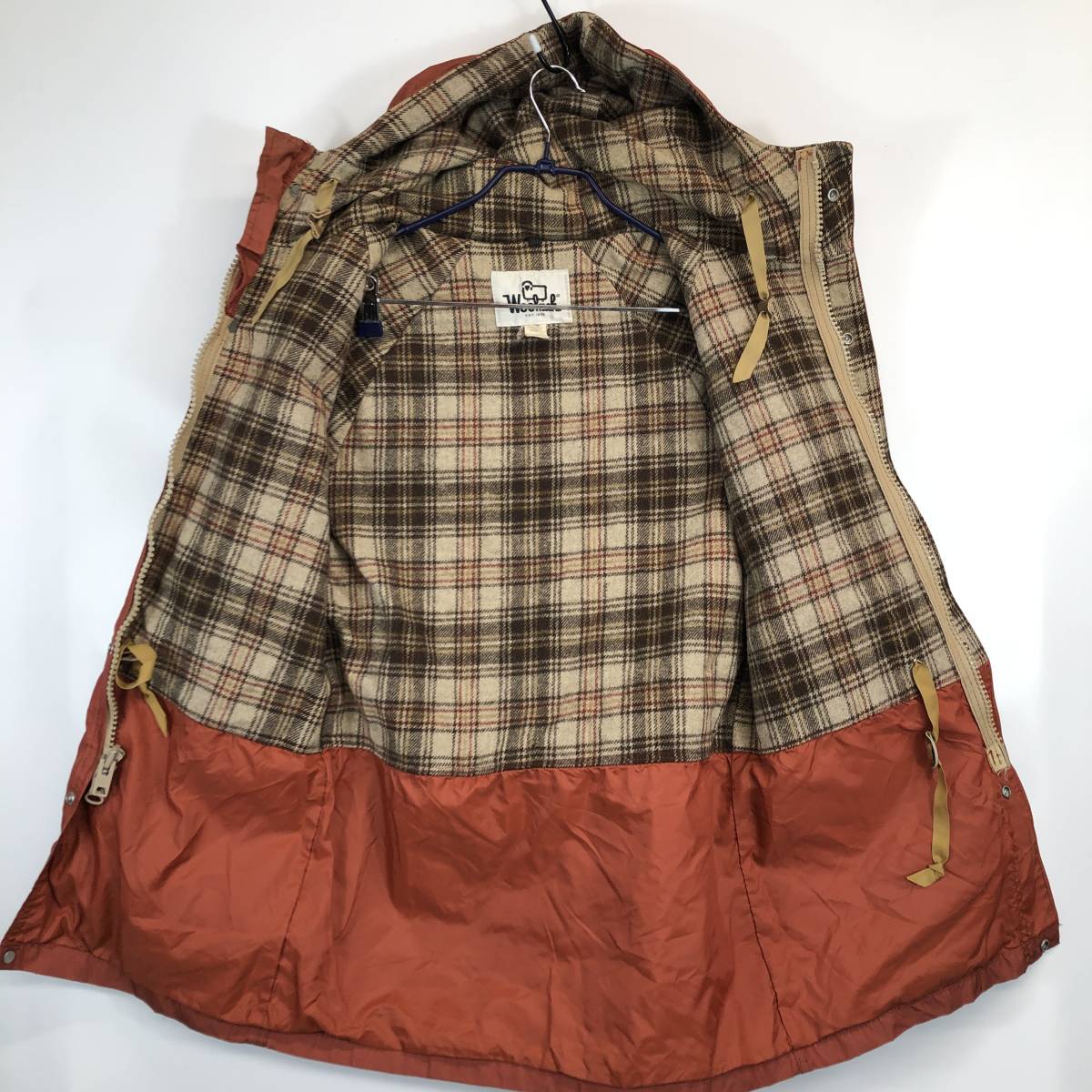 70s Woolrich ウールリッチ マウンテンパーカー 裏地チェック XSサイズ ヴィンテージ_画像5