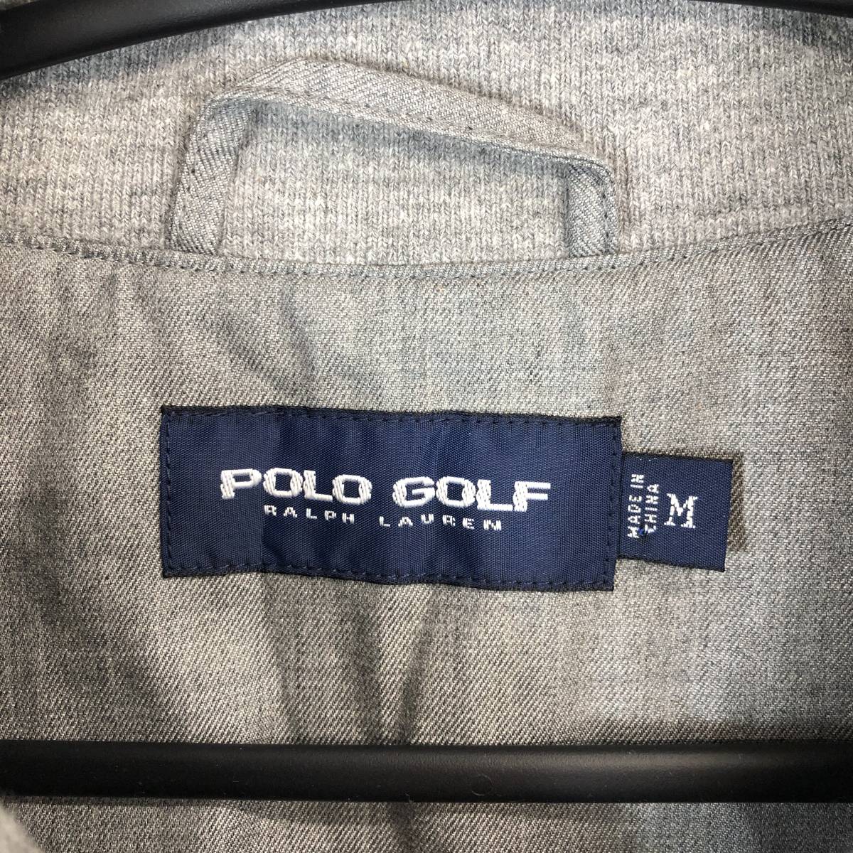 POLO GOLF ポロゴルフ ラルフローレン ショールカラー ウインドブレーカー Mサイズ 裏地付き グレー_画像4