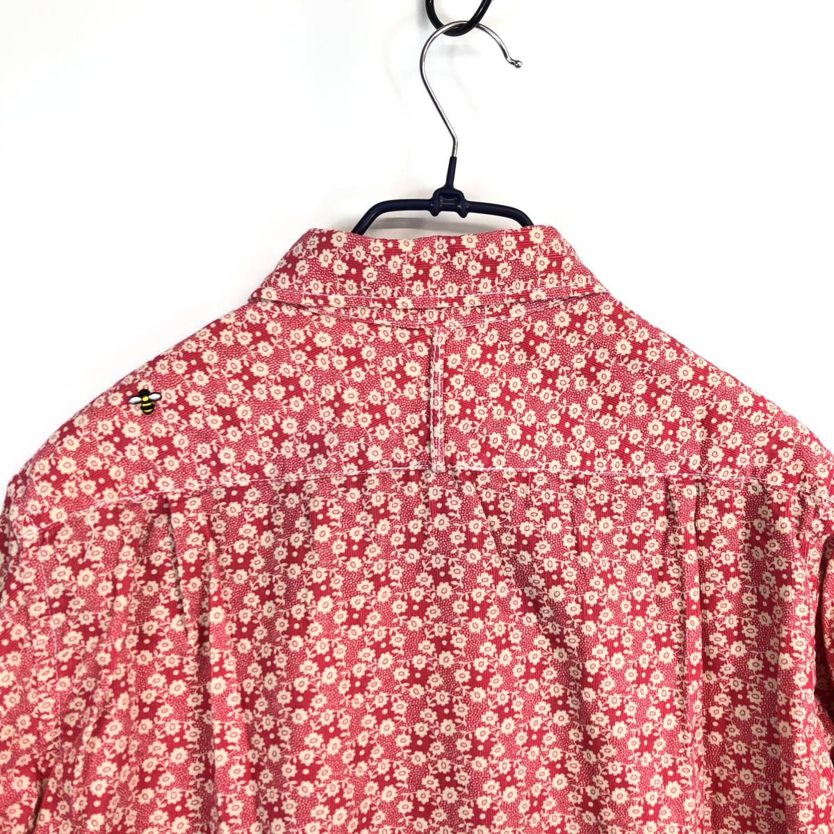 Jipijapa ヒピハパ コーデュロイシャツ 花柄 赤系 3サイズ 日本製 JP041208-02