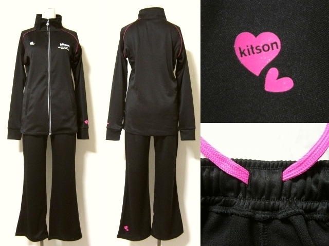 * including carriage * new goods *Kitson / lady's * jersey *XL* top and bottom set * switch * stitch * black *