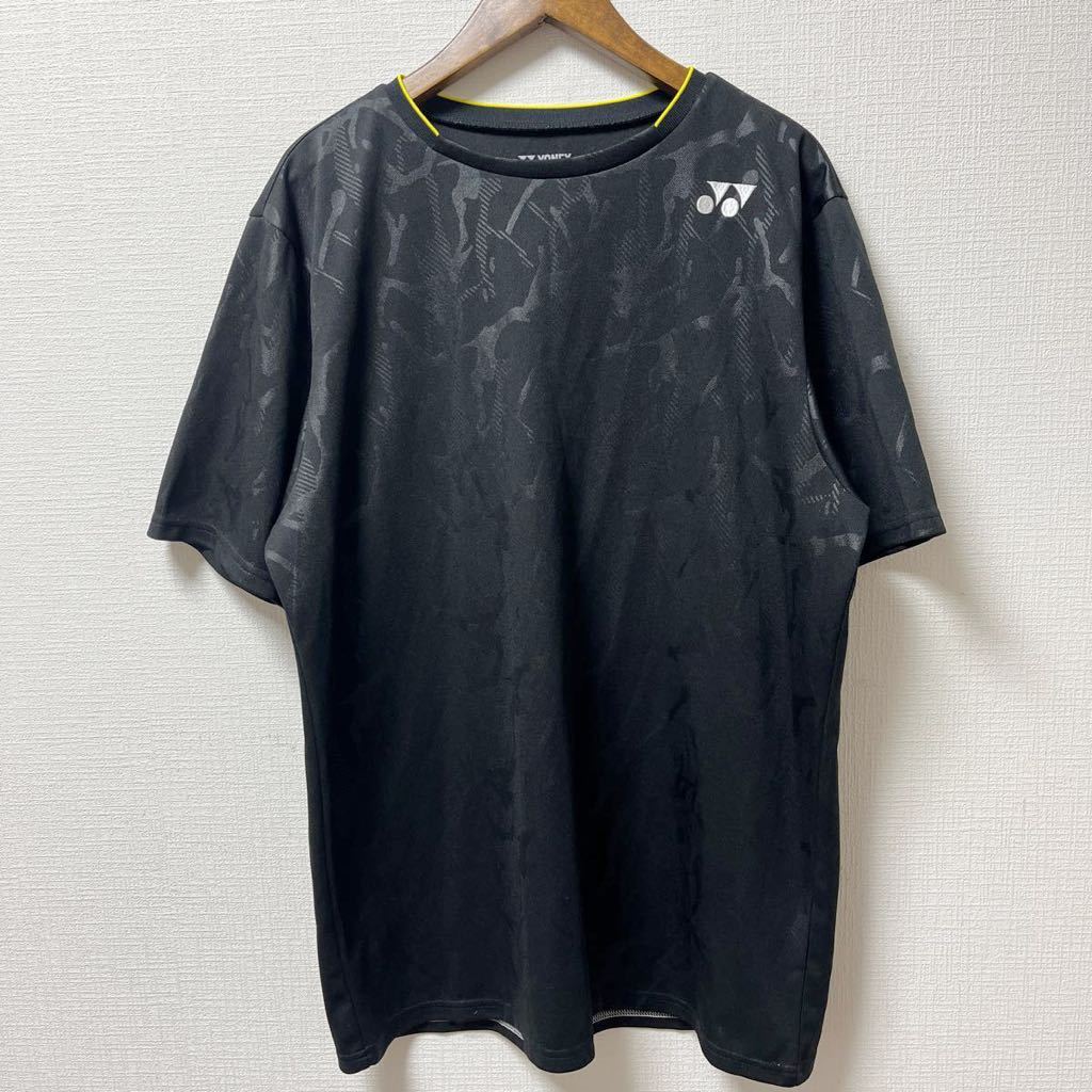 YONEX ヨネックス 半袖 Tシャツ プラクティスシャツ Lサイズ 透かし柄 ブラック ポリエステル_画像1