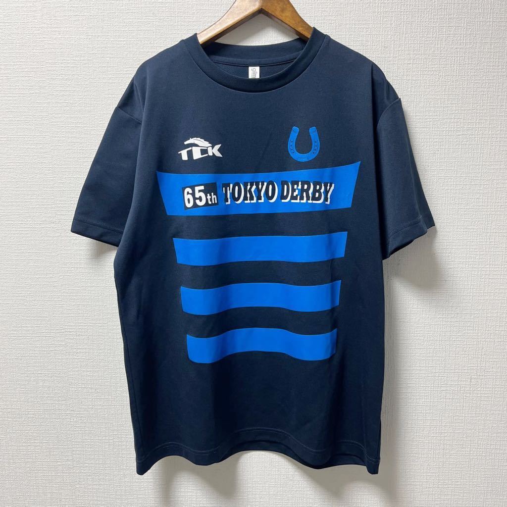 TRIPLE CROWN TOKYO CITY KEIBA 65TH 東京ダービー 半袖 Tシャツ Lサイズ ネイビー ポリエステル_画像1