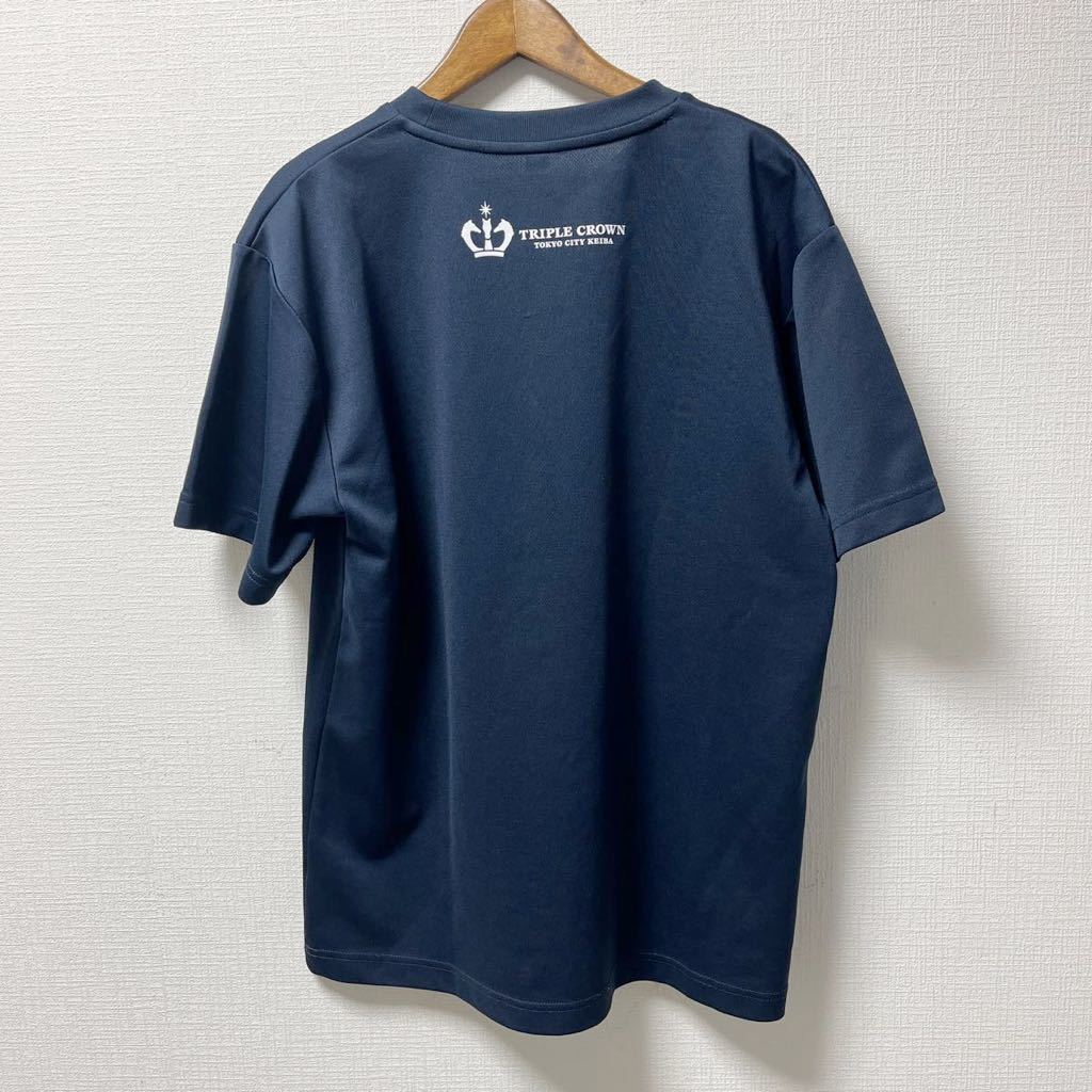 TRIPLE CROWN TOKYO CITY KEIBA 65TH 東京ダービー 半袖 Tシャツ Lサイズ ネイビー ポリエステル_画像2