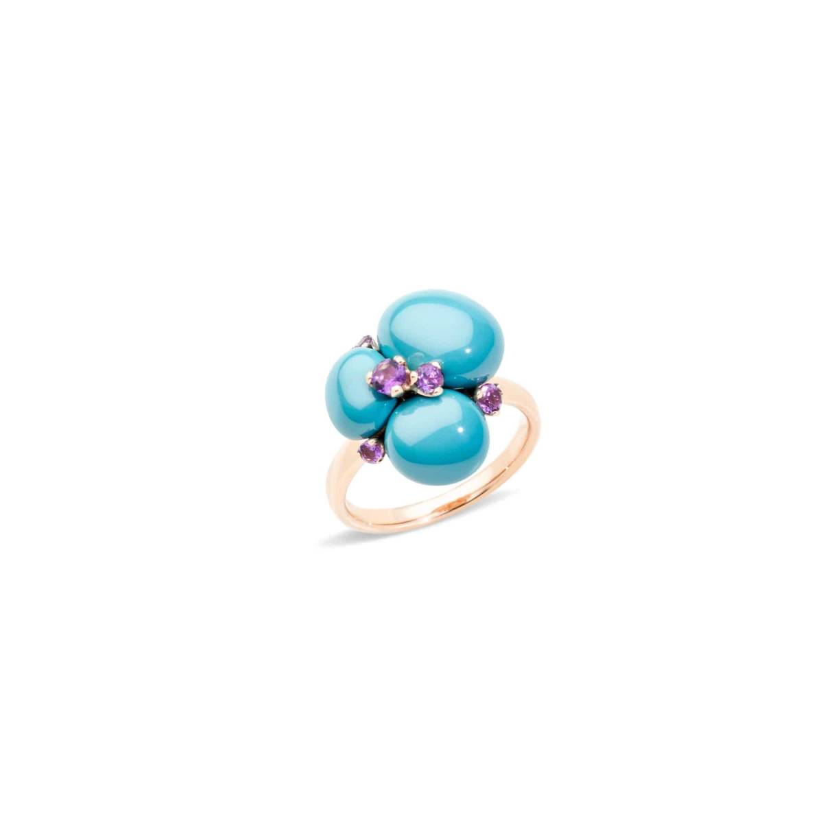 Pomellato Pomellato new goods vanity case entering regular written guarantee attaching . turquoise ceramic amethyst rose Gold Capri ring 11 CAPRI ring 