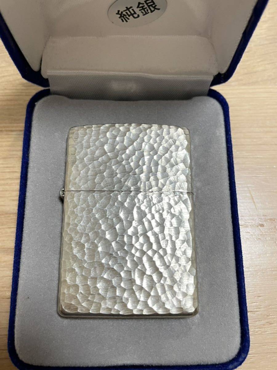 ZIPPO ジッポ オイルライター スターリングシルバー STERLING SILVER ハンマートーン 2005年製 #15 純銀製 タバコ_画像1