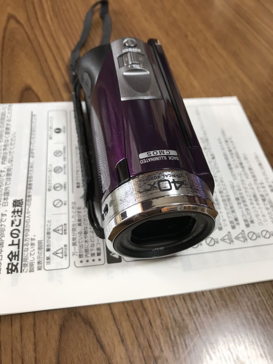 録画再生確認済 JVC Everio GZ-E690-V 40x 純正バッテリー2個付き ビデオカメラ_画像3