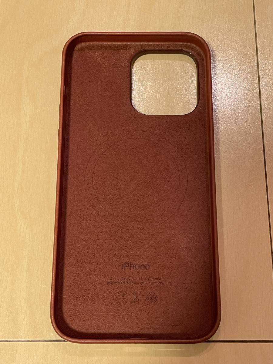 1円～ Apple MagSafe対応iPhone 14 Pro Maxレザーケース アンバー MPPQ3FE/A_画像3