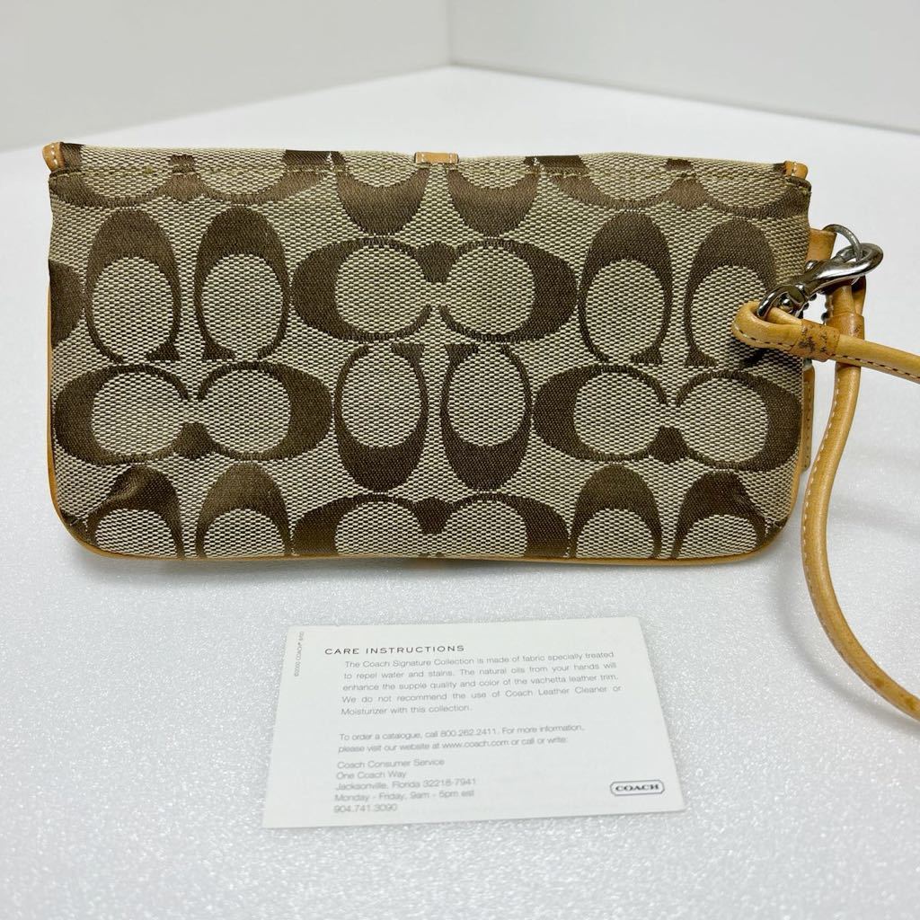 ☆COACH コーチ☆ リストレット　ミニバッグ　ミニポーチ　シグネチャー　ロゴタグ付き 【USED】1213_画像2