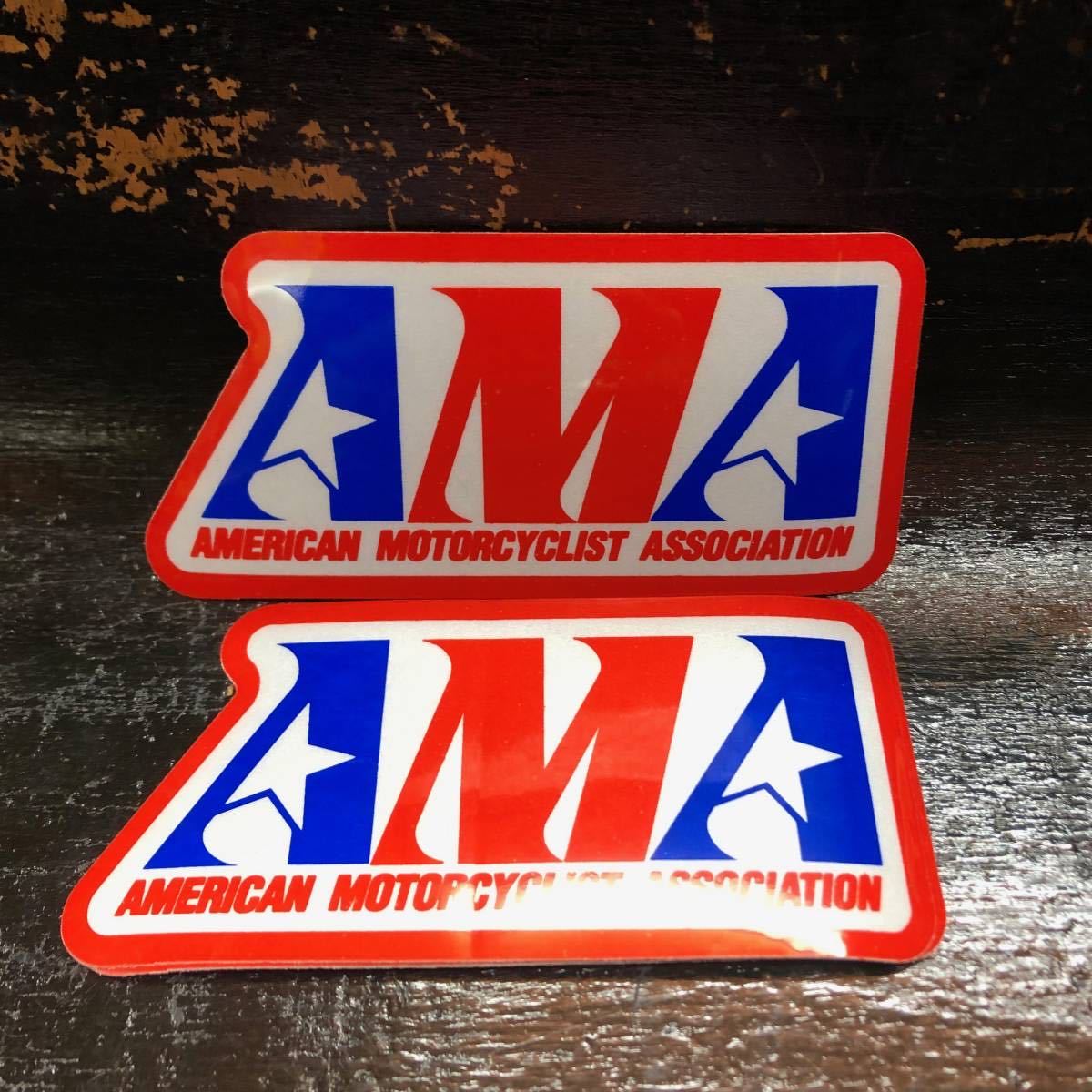 AMA ビンテージ ステッカー大 ハーレーダビッドソン モーター系 デッドストック バイカー AMA Vintage Sticker Square American Motorcycleの画像2