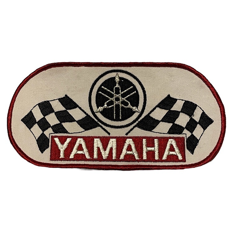 70s YAMAHA Vintage нашивка большой размер подлинная вещь Yamaha мотокросс местного производства старый машина Vintage вышивка patch неиспользуемый товар Vintage Patch