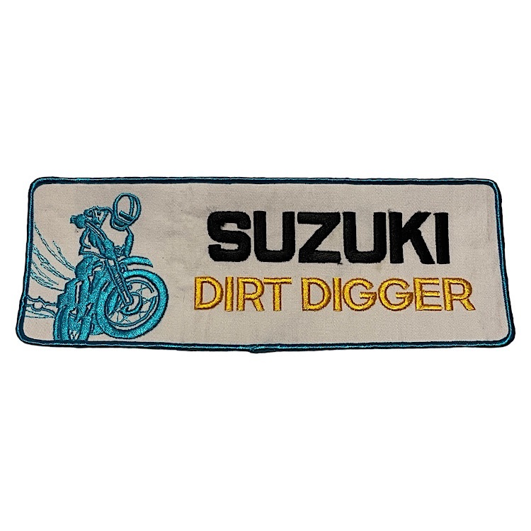 70s SUZUKI DIRT ヴィンテージワッペン 当時物スズキエンデューロ 国産旧車 ビンテージモトクロス 刺繍パッチデッドストック Vintage Patch_画像3