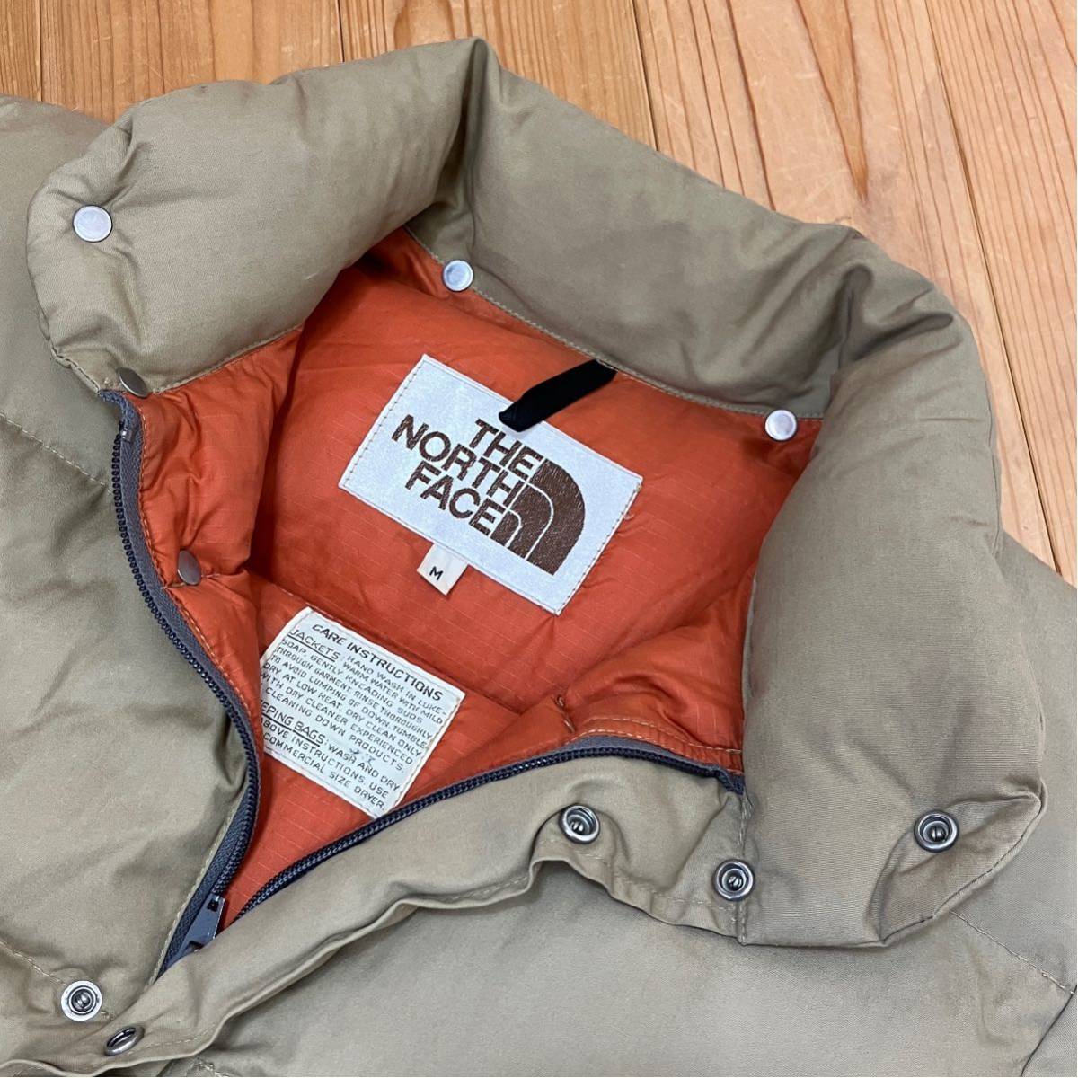 【70s茶タグ 】THE NORTH FACE ノースフェイス ダウンジャケット ベージュ M ヴィンテージ 状態良好／ビンテージ_画像9