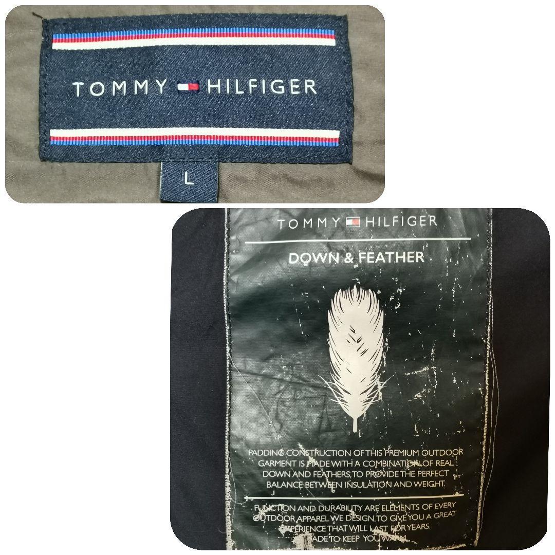 希少2way Lサイズ◎TOMMY HILFIGER ロングダウンコート アウター ブルゾン レア メンズ グレー 肉厚 極美品 フェザー トミーヒルフィガー_画像9