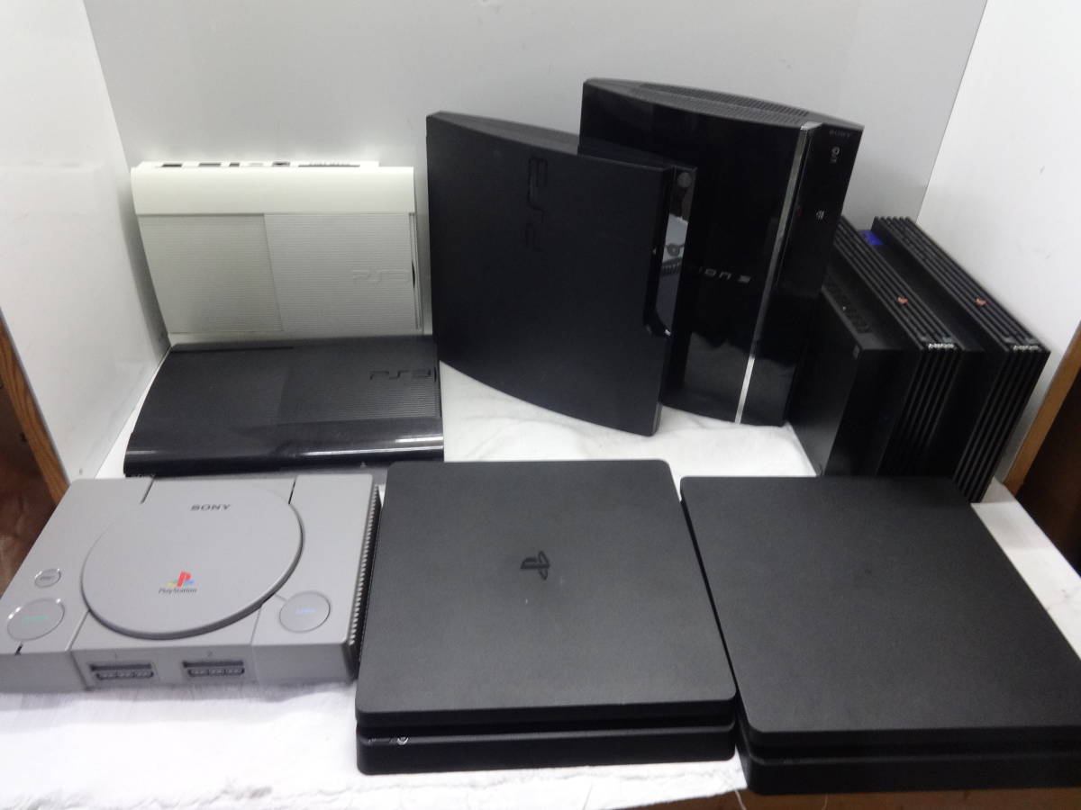 W338 ジャンク品 まとめ ゲーム機 本体 SONY PS PS2 PS3 PS4 _画像1