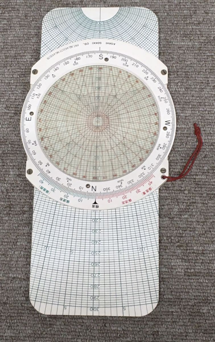 N H4】航法計算盤/航法計算盤の使い方 セット ASAHI SOKKI 旭測機 昭和38年 1963年 航空機 測量 フライトコンピューター 昭和レトロ 現状_画像2