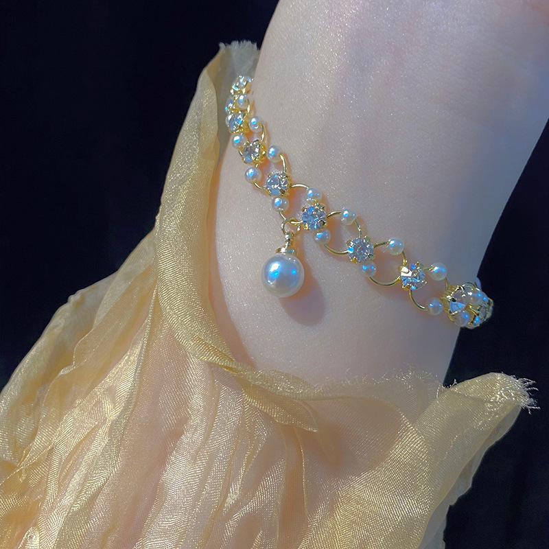 淡水パール 淡水珍珠 真珠のブレスレット チェーン 腕輪 高品質 レディースアクセサリー プレゼント 誕生日 結婚式 正規品 本物 人気 ZS57の画像1