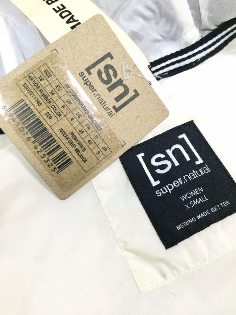 新品「［sn］super. natural」“SNW011745/W COMPOUND JACKET” 切替デザイン 中綿ダウンジャケット SIZE:XS/XS-S相当