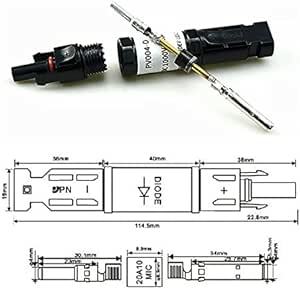 PV004-D（20A） 2個セット MC4対応 逆流防止ダイオード mc4 ヒューズ コネクター 型 ソーラーパネル用 ダイオ_画像4