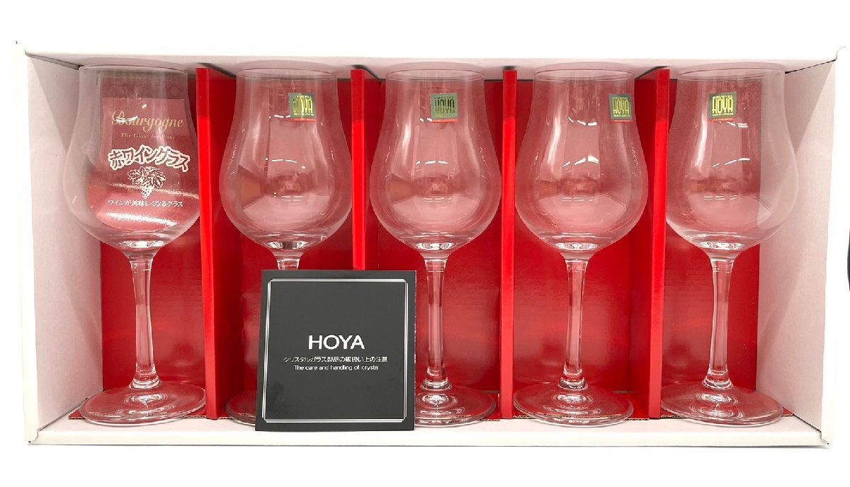 ●未使用品 保谷 ホーヤ HOYA クリスタル 工芸ガラス CHS5110 赤ワイングラス 酒器 洋食器_画像3