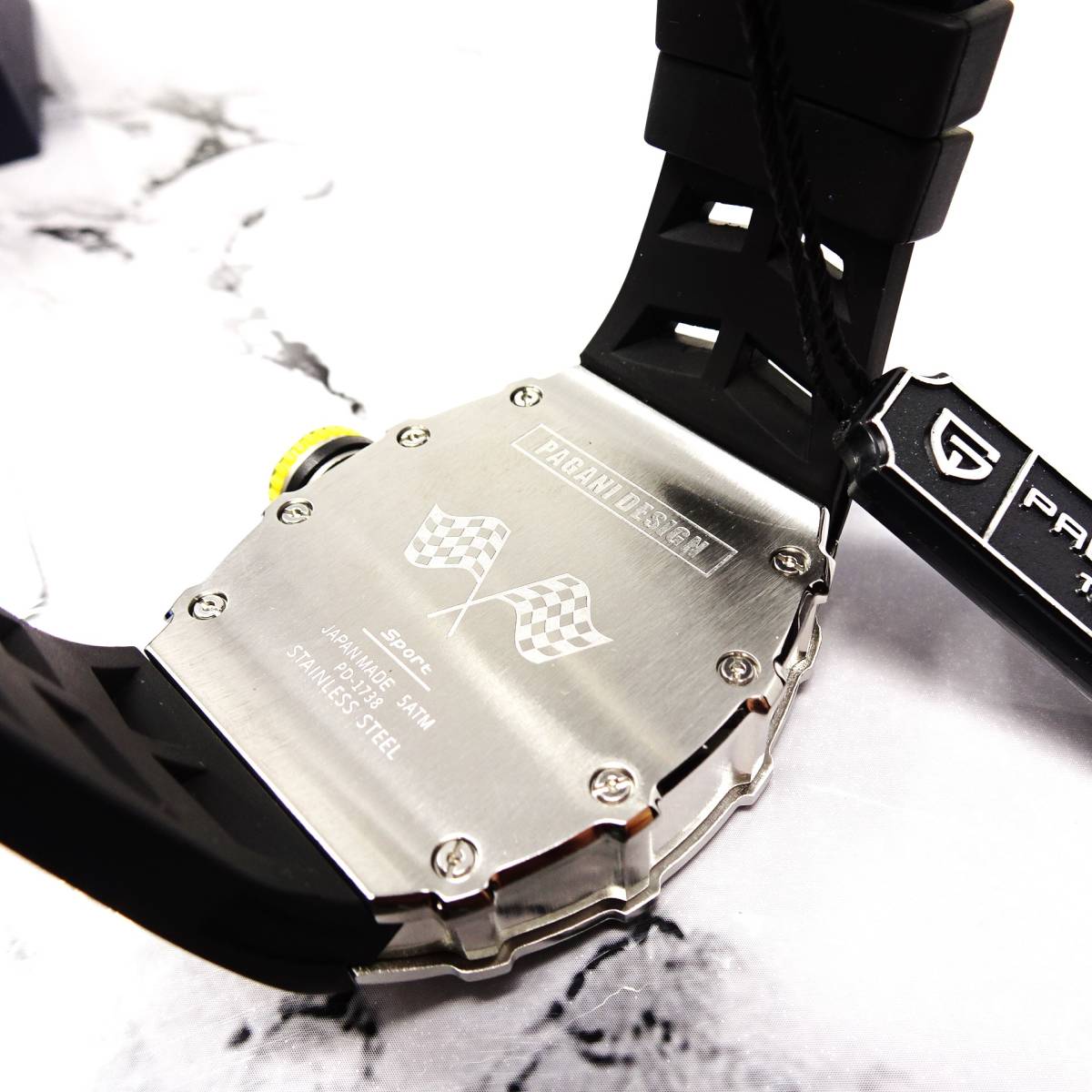 送料無料・新品・PAGANI DESIGNパガーニデザイン・メンズクォーツ腕時計、VH65・トノー型スケルトン文字盤モデルPD-1738_画像8