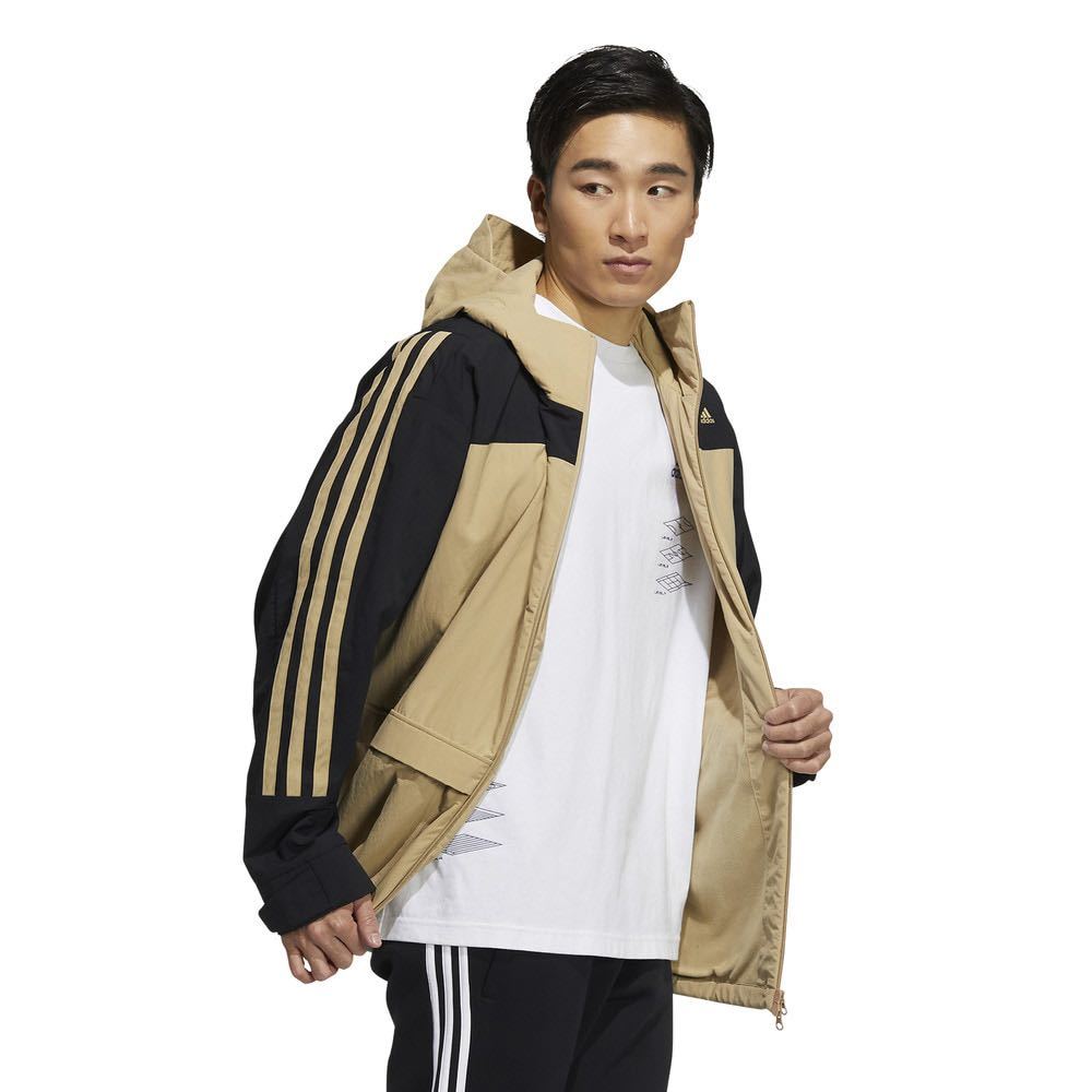 新品未使用 adidas ナイロン ジャケット【XL】定価10989円 アディダス O ベージュ マウンテン パーカー 上着 ジャージ 5905 アウター 黒_画像2