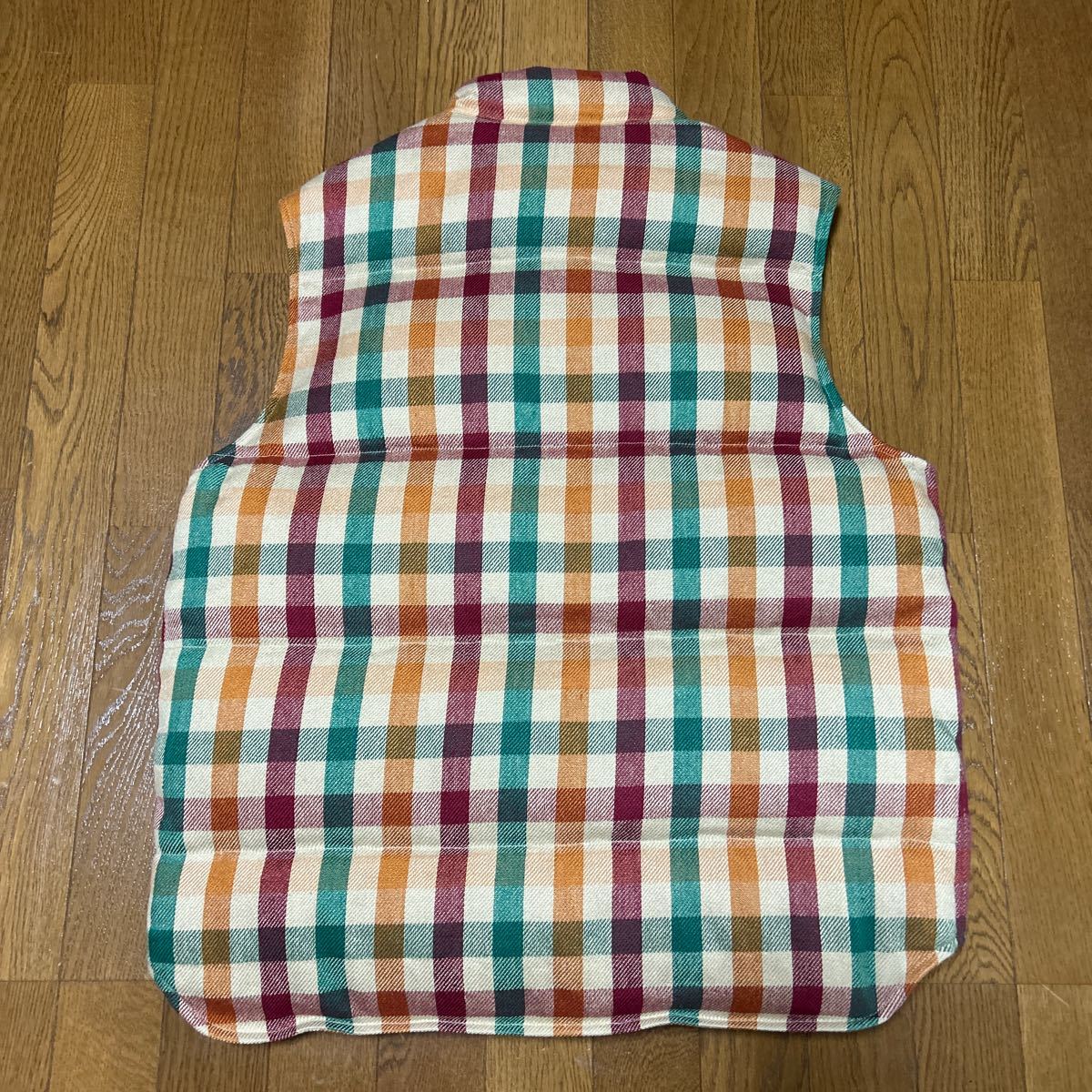 visvim WALKER DOWN VEST CHECK ダウンベスト　ベージュ　チェック柄 ウール アウター _画像2