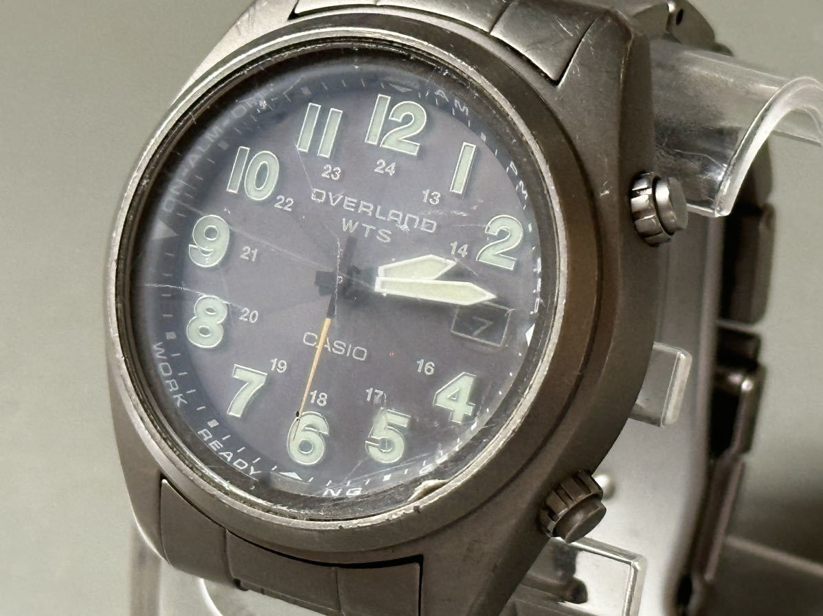 1円〜◆CASIO カシオ OVERLAND オーバーランド ソーラー電波時計 OVW-100TDJ チタン TITANIUM メンズ腕時計_画像1