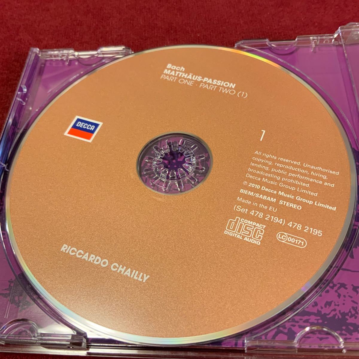 バッハ　マタイ受難曲　RICCARDO CHAILLY ライプツィヒ聖トーマス教会聖歌隊 DECCA 2CD_画像3