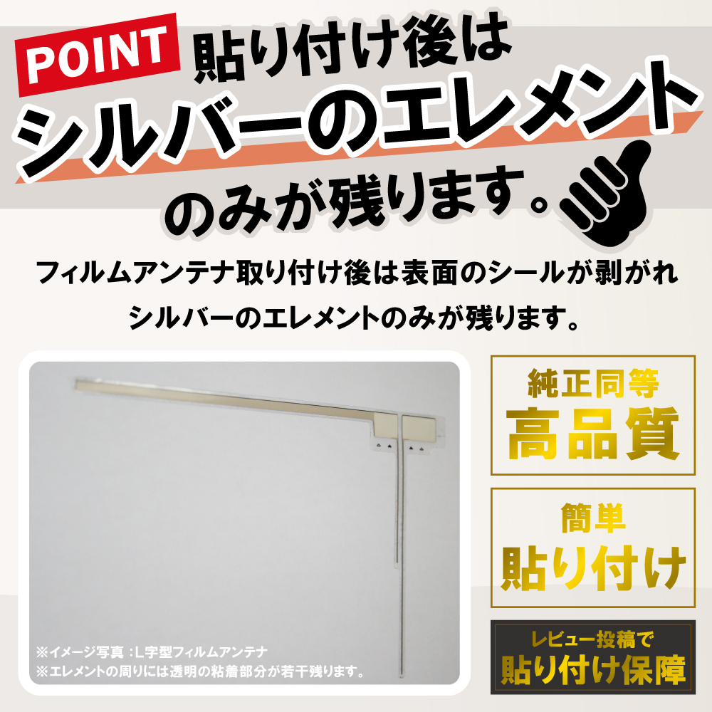 フィルムアンテナ 4枚 セット GPS一体型フィルムアンテナ 地デジ クリーナー付 カロッツェリア イクリプス クラリオン 他 ナビ_画像5