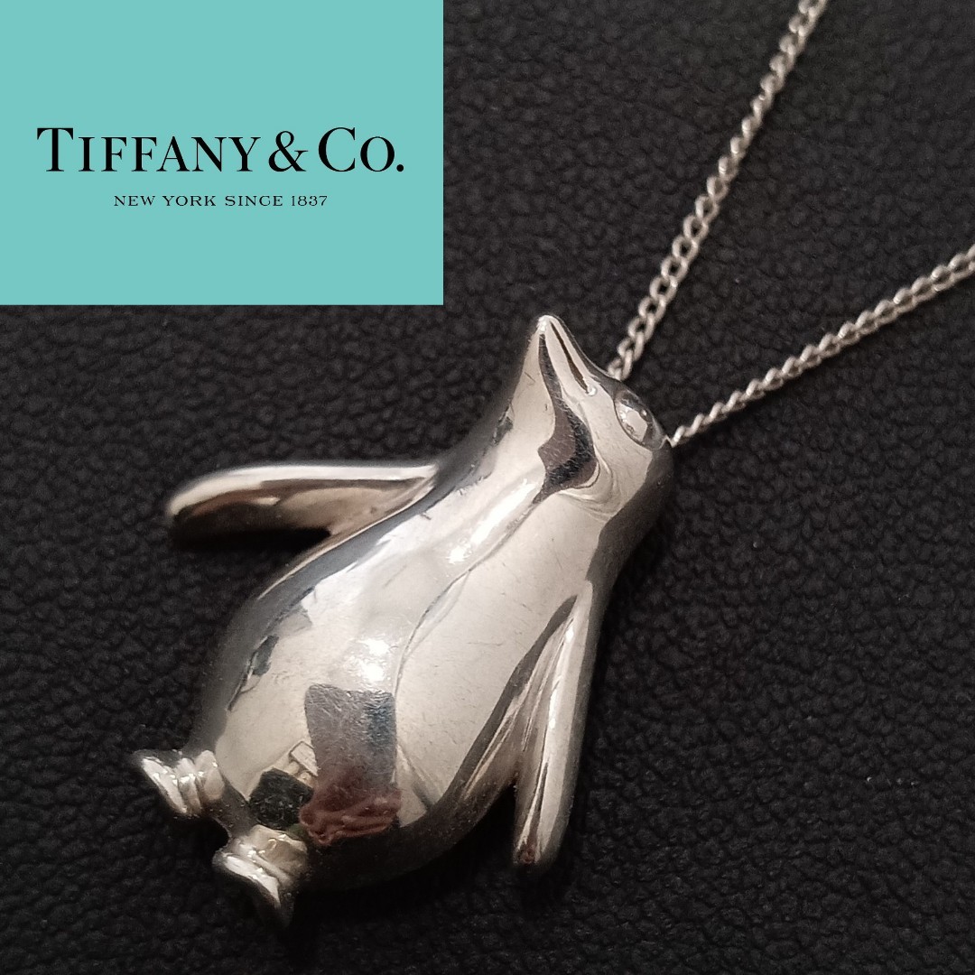 (E112808) TIFFANY ティファニー ネックレス シルバー アクセサリー ペンギン Tiffany Co 925 silver レディース _画像1