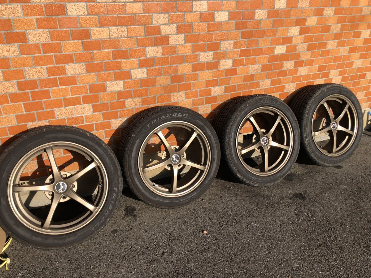 レーシングスパルコ　sparco NT-R 4本　中古　17×7JJ +45 114.3　ブロンズ　タイヤ付き　絶版_画像1