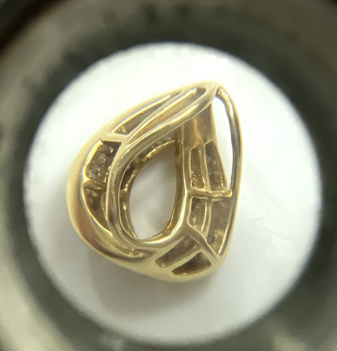 K18* Gold * diamond 0.30ct конический bageto подвеска с цепью 