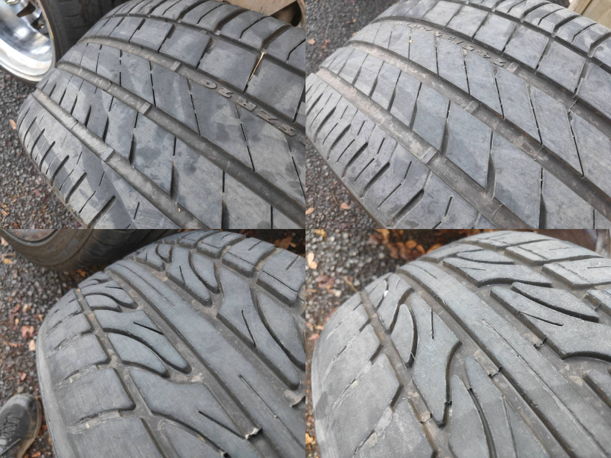 スカイライン外し dolce ドルチェ20インチ8.5Jインセット48　 5穴PCD114.3、225/30R20&245/35R20タイヤ付4本セット【中古】_画像7